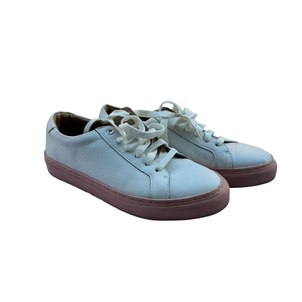 Banana Republic White Leather Sneakers with Pink Sole